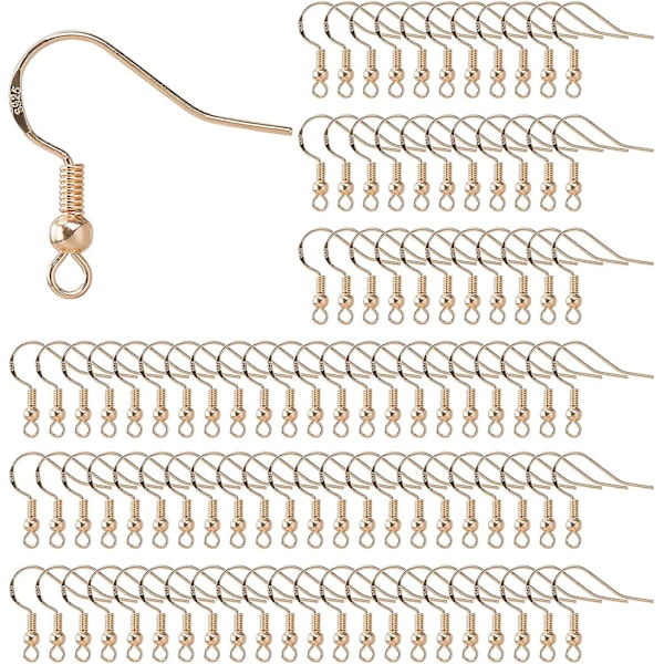 Ørekroge 925 Sterling Sølv Øretråde Fiskekrog Ørering Med Fjederkugle Til DIY Smykker Tilpasning Fremstilling 100 Stk Kc Belagt Guld