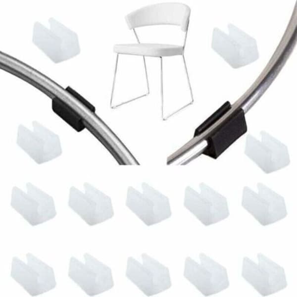 20 stk. runde rørstolsbenputer, 14 mm rørhette, bord-/lenestolbenputer, U-formede møbelputer, hvit plastdiameter