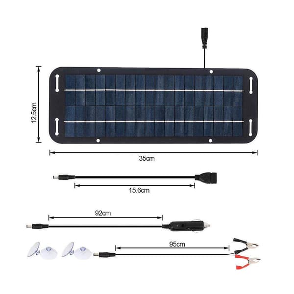 12V 30W Bærbart Solcellepanel Bil Båt Strøm Solcellepanel Batterilader Vedlikeholder for Bil Motorsykkel