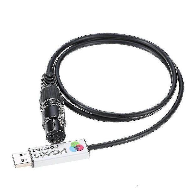 Lixada USB til DMX Grensesnitt Adapter - LED DMX512 Datamaskin PC Scenebelysning Kontroller Dimmer