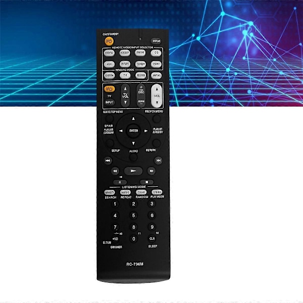 RC-736M Ersättningsfjärrkontroll för Onkyo Hemmabiosystem HT-R570 HT-S5200 HT-S5200B HTP-570 SKF-570 LSKF-570R