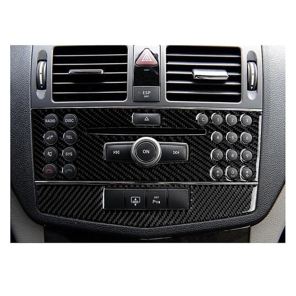 Carbon Fiber Konsol CD Panel Trim til - C Klasse W204 2007-2010