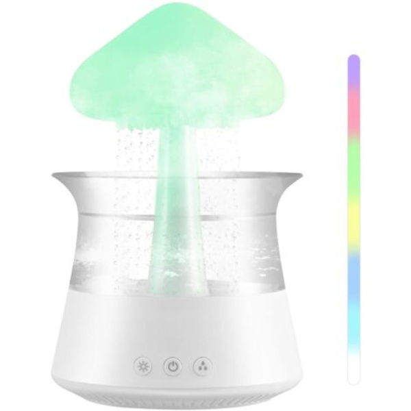 Regnsky-luftfugter, aromaterapi æterisk oliediffuser, aromaterapi natlampe med 3 regntågetilstande