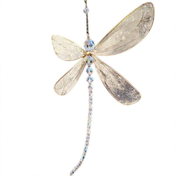 Libelle Solfanger - Glitrende Krystall - Realistisk Libelledesign - Lysbrytningseffekt