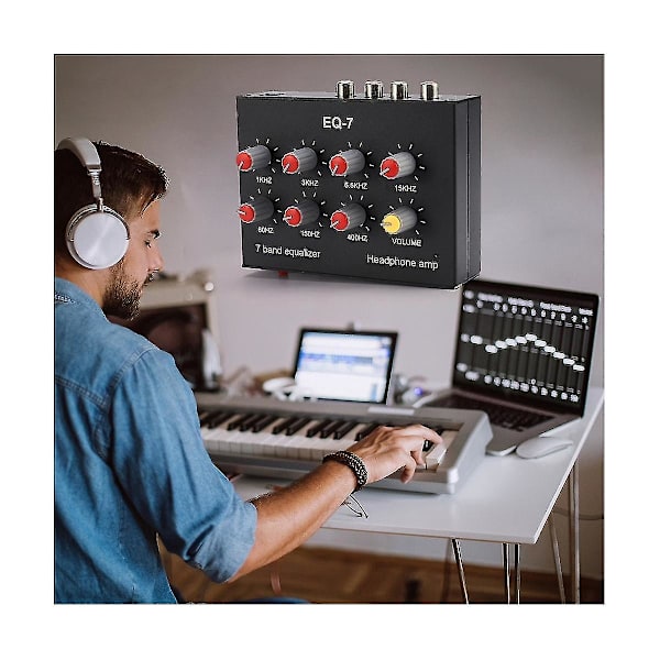 EQ-7 Bil Audio Headset Forstærker 7-Bånds EQ Equalizer 2 Kanals Digital Lyd Equalizer