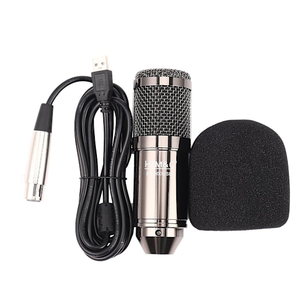 Uppgraderad Bm 800 USB Kondensatormikrofon Studiomikrofon För Datorinspelning Karaoke PC (svart)