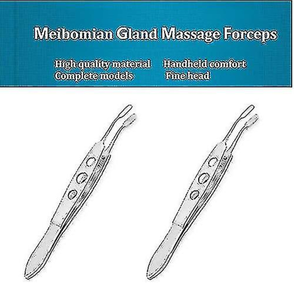 Premium rostfritt stål Meibomian Gland Expressor Professionell pincett Ögonlocksmassagepincett för torra ögon, Hög precision pincettverktyg (rektangel 2