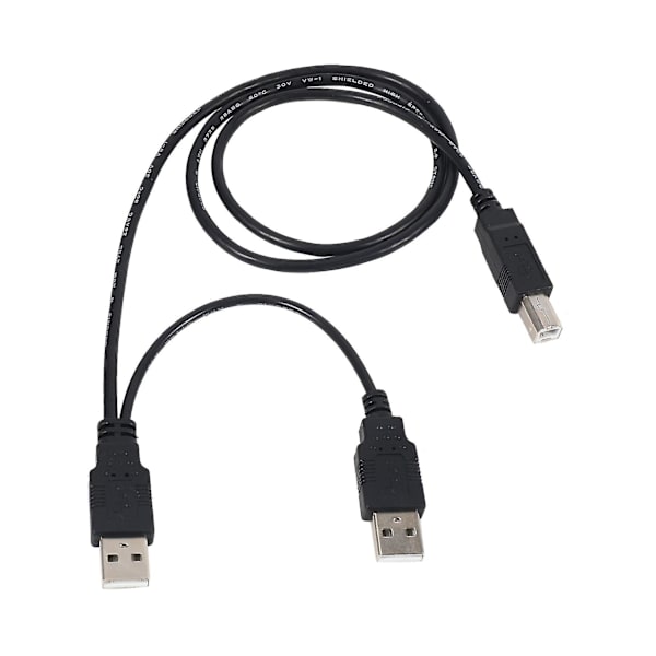 Kaksi USB 2.0 -urosliitäntää tavalliseen B-urosliitäntään Y-kaapeli 80 cm tulostimelle, skannerille ja ulkoiselle kiintolevylle