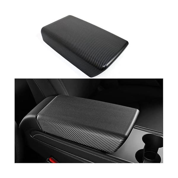 Midtarmleneboks Deksel Trim for 2017-2022 Model Y 2021-2022 Interiørtilbehør, ABS Karbonfiber