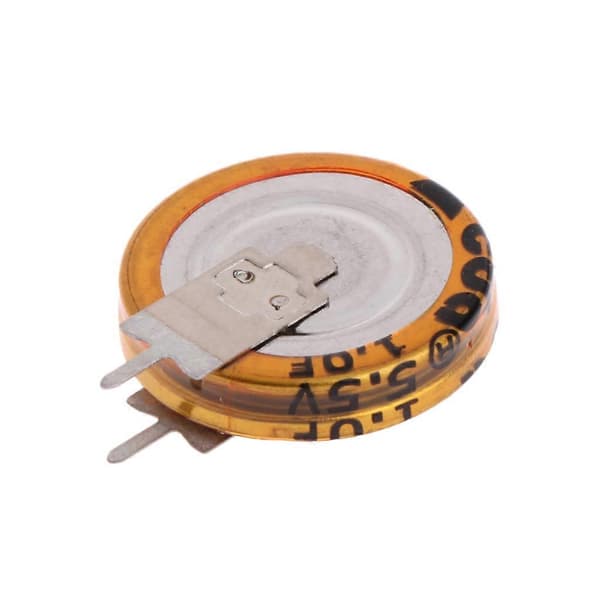 2 st Universal 5.5 V 1.0F Superkondensator V-Typ Knapp för Smart 5mm Kapacitans