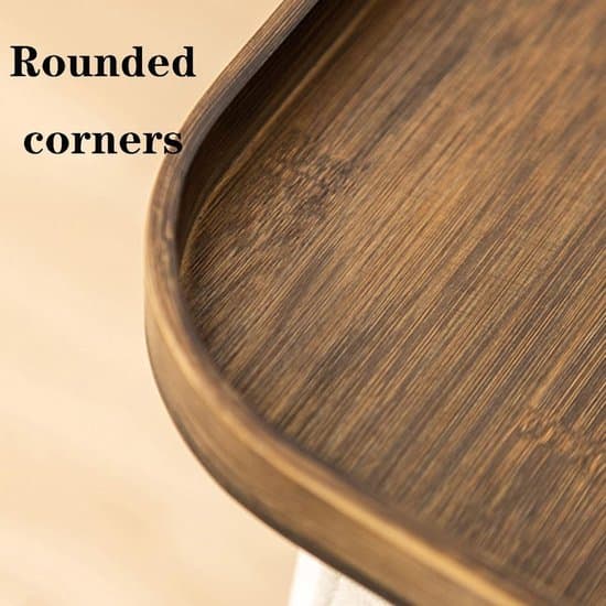 Bamboo Sofa Armrest Tray, Non-slip Clip-on Tray, for Drinks/Remote Control, 33x22x3cm, Brown