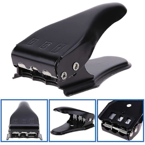 Universal 3-i-1 SIM-kortklippare / Standard SIM / Micro SIM / Nano SIM för alla SIM-kort till smartphones / surfplattor inkl. SIM-adapter + 1 SIM-kortslot