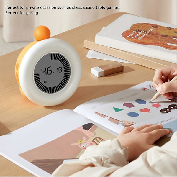 Digital Timer Tidsstyring Alarm Skrivebord Visuell Timer Nedtelling Kjøkkentimer for Hjemmestudie