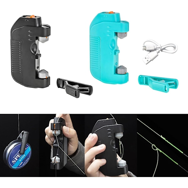 Automatisk elektrisk fiskespölinje Tyer Knot Tying Device Hook Tool