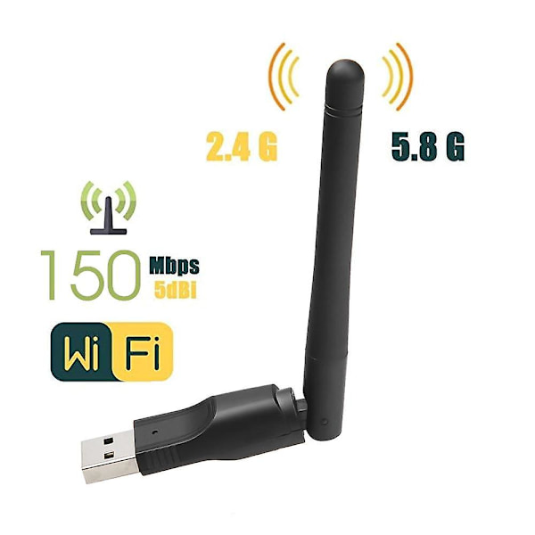 WIFI USB Adapter MT7601 150Mbps USB 2.0 WiFi Trådløst Nettverkskort 802.11 B/g/n LAN Adapter Med Roterbar Antenne