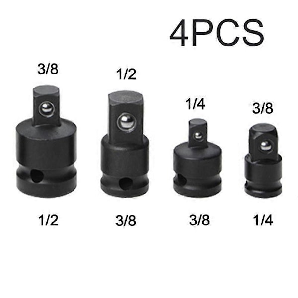 4 stk. 1/4 3/8 1/2 Stål Luftslagnøkkel Adapter Konverter Sokkelsett Reduksjonsdriver Disse Adapterne For Holdbarhet Og Lang Levetid