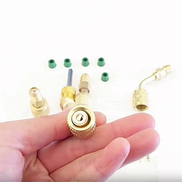 R410 Adapter Kit Metal Mini Split Vakuumpumpe Sæt Robust R410 Konverter Stik 1/4SAE til 5/16SAE Adapter