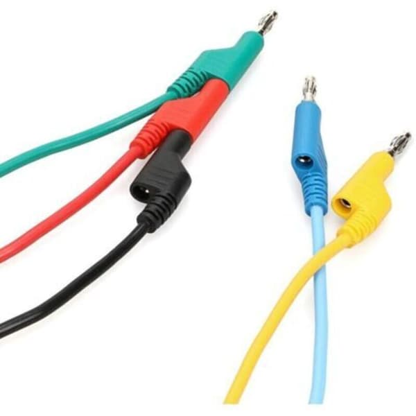 5 stk 4 mm fleksibel silikon bananplugg testledning for multimeter, 1M lengde, 1000V/15A