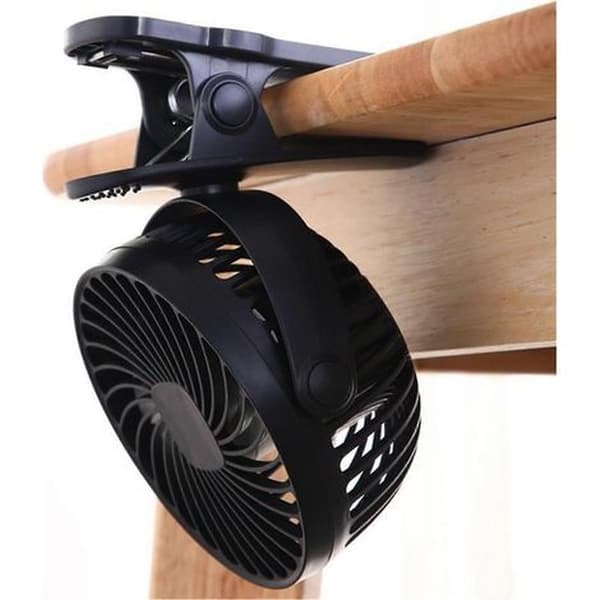 10 cm clip-on blæser. 3 blæserhastigheder. Mini lydløs blæser, USB genopladelig - mørkeblå.