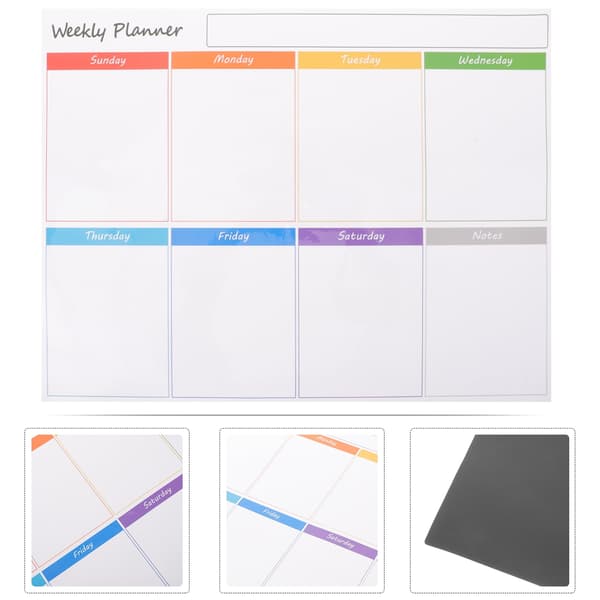 Magnetisk whiteboard kylskåpsväggpanel schema veckoplanerare kalender raderbar