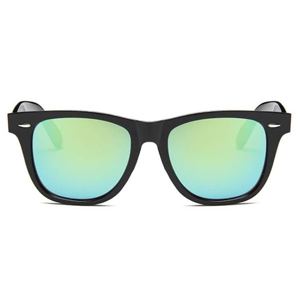 Sorte Wayfarer Solbriller Guld Spejlglas