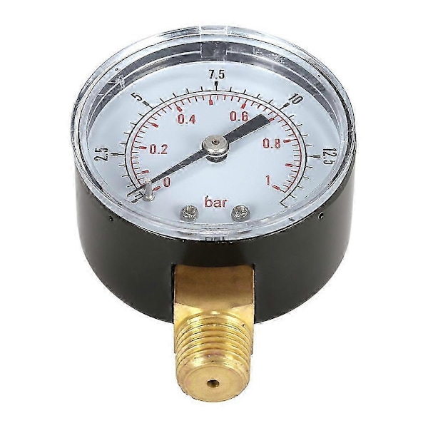 50mm 0~15psi 0~1bar Pool Filter Vandtryksmåler Hydraulisk Trykmåler Manometer 1/4\" NPT Gevind