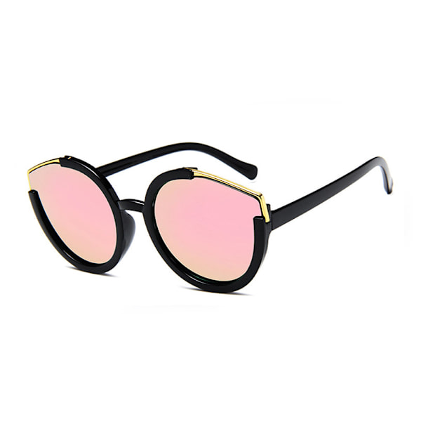 Runde Sorte Solbriller Rosa Spejlglas