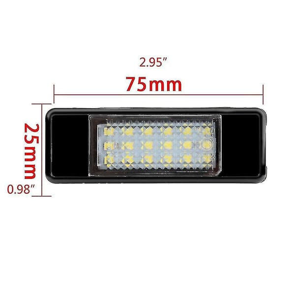 2 stk 12V LED Skiltlys Nummerlys Lamper For Citroen C2 C3 C4 C5 C6 Ds3