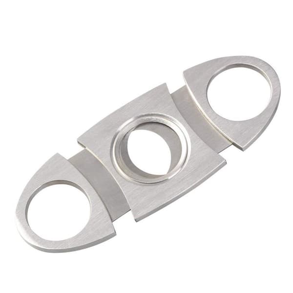 Stainless Steel Double Cigar Cutter, Double-Sided Guillotine Scissors, Pocket Cigar Cutter