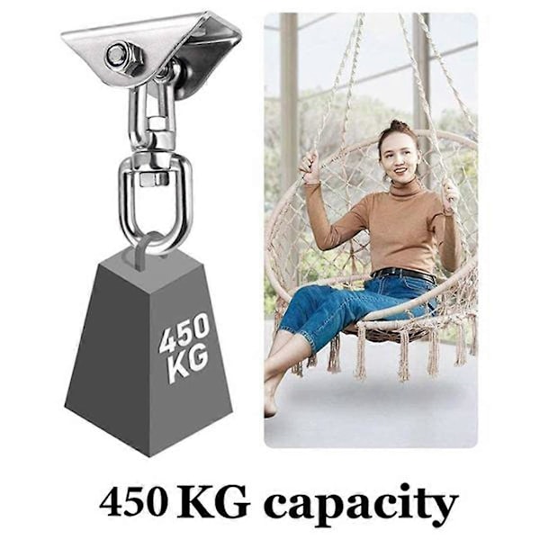 Takkrok för Hängstol 360° Rotationsfäste 450 kg Belastningskapacitet, för Hängmattor, Slingtränare, P