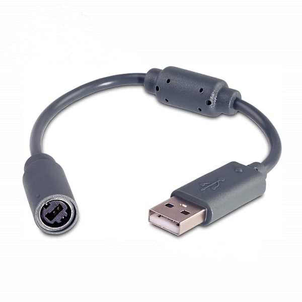 2 kpl Korvaava Dongle Usb Irrotettava Kaapeli Xbox 360 Langallisille Ohjaimille - Tummanharmaa