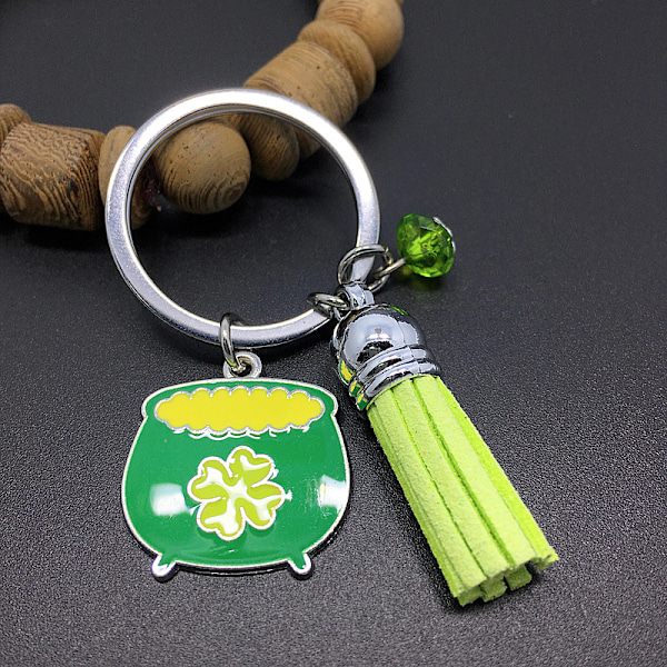 St. Patricks Dag Nøglering Grøn Hat Nøglering Firkløver Nøglering