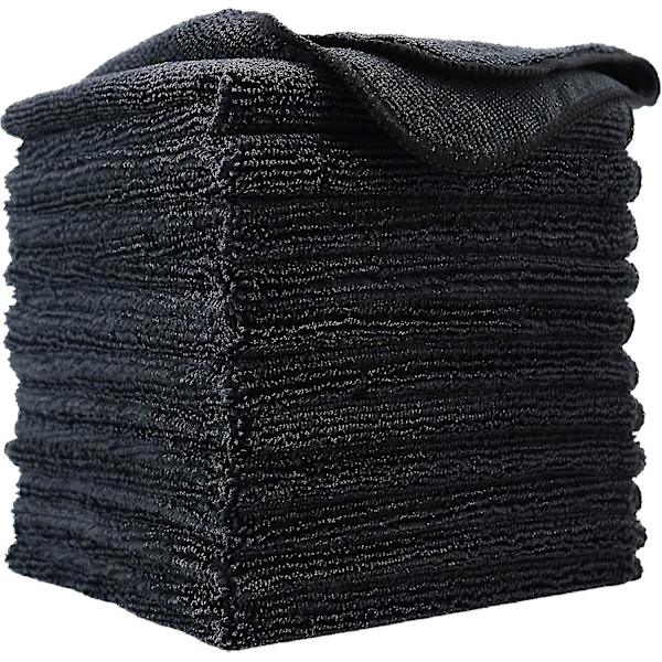 Premium Mikrokuitu Puhdistusliina, 30 X 30 Cm (12 Pakkausta) (musta)