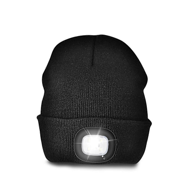 4 LED Lysende Hue, USB Genopladelig Løbehue Super Lys Håndfri Forlygte Lommelygte Hue, LED Hue