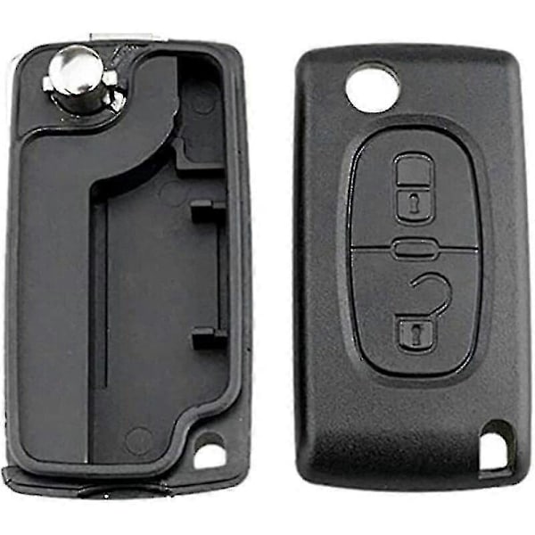 2 Painikkeen Avaimen Kotelo Yhteensopiva Ce0523 Taittuva Avaimen Kotelo Peugeot 207 307 308 407 408 3008 5008 Citroen C2 C3 C4 C5 C6 C8 (2 Painiketta, Ce0523)