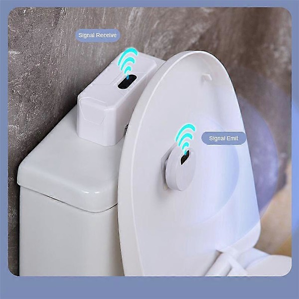 Automatisk Toiletskylleknap + 2 x Transmitter Toilet Smart Sensor Skylleapparat Genopladeligt Smart Toilet