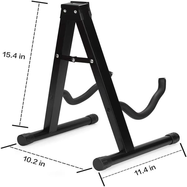 Guitarstativ, foldbart, universelt A-model, justerbart, akustisk guitar, klassisk guitar, elektrisk guitar, basguitar, ukulele og violin.