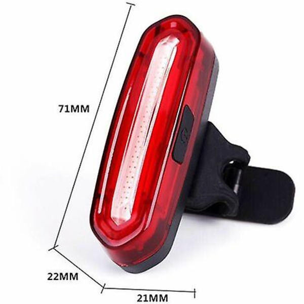 Tcgg-kraftig sykkelbaklys, oppladbart USB LED-sykkellykt med 6 moduser konstant/blinkende lys