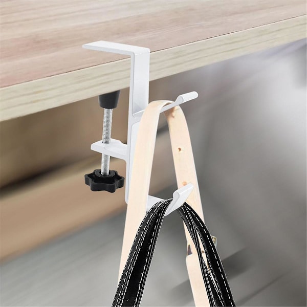 2 st. Skrivbordsfäste Väska Hållare Hook Clamp-on Ryggsäck Hängare Bärbar Skrivbordsfäste Hörlurar Hållare för