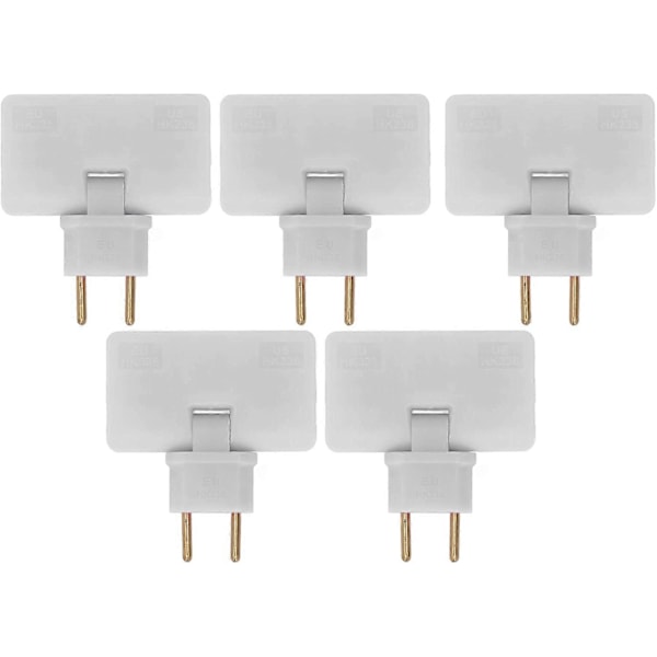 5 st Platt Uttag Trådlös Kontaktomvandlare 180 Graders Rotation 1 till 3 EU-Kontaktadapter 110-250V för Placering Bakom Möbler.