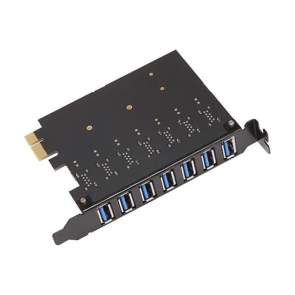USB 3.0 PCI-E Expansionskort Adapter 7 Portar Hub Adapter Extern Kontroller PCI-E Extender PCI Kort