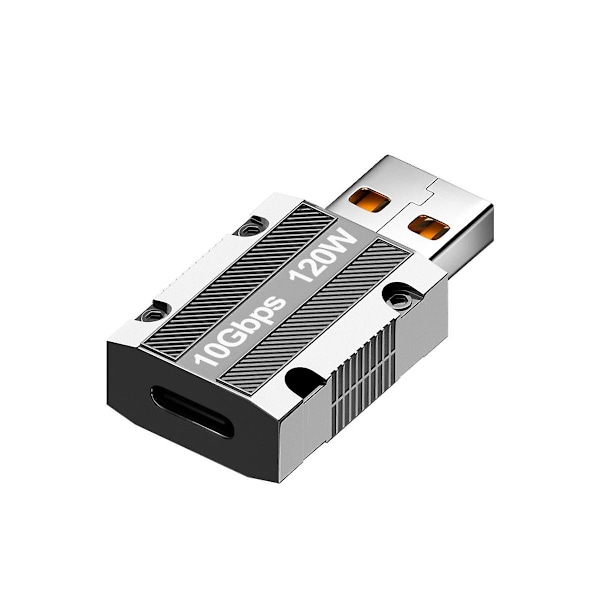 Type-c Til Usb Adapter 120w Hurtigladekonverter 10gbps Rask Dataoverføring Ladekonv. for Bærbar PC