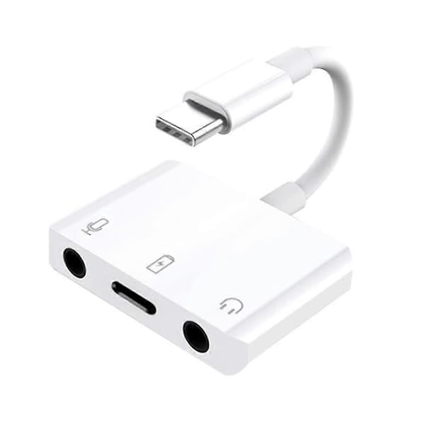 Ekstern USB-C Lydkort 3i1 Type-C Til 3.5mm Audio Høretelefon Interface Adapter 2024THO