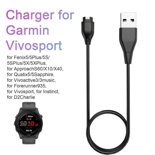Universell Laddkabel för Klocka med Flera Skydd Metallprob Laddadapter Kompatibel Garmin 245M/158/255/955Fenix7/6/5