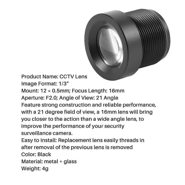 SODIAL(R) CCTV Säkerhetskamera 16mm Fokuslängd IR Board Lins