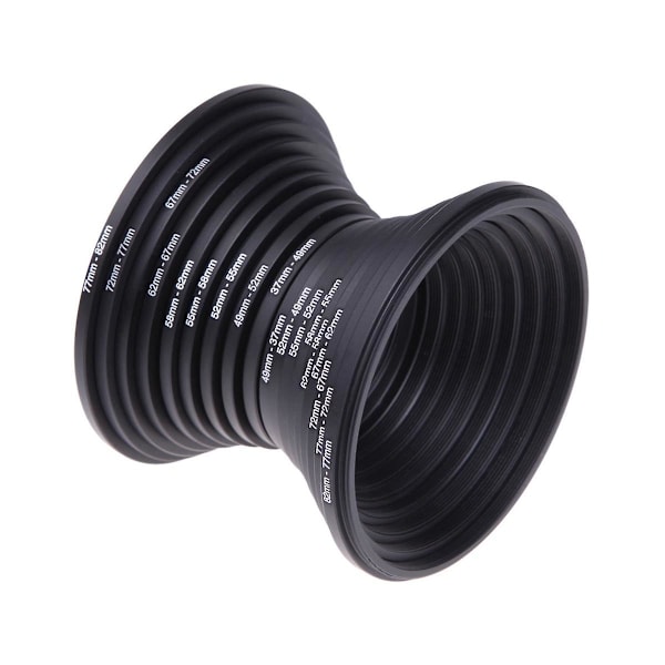 18 kpl 37-82mm linssin kameran kiinnitysrengas suodatinadapterisarja valokuvausmuunnintarvikkeet alas helppo
