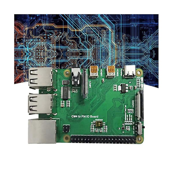 Cm4 Til Pi4b Adapter Utvidelseskort+metallkabinett+viftesett For Raspberry Pie Cm4 Io Backplane Cm4 Til 4b