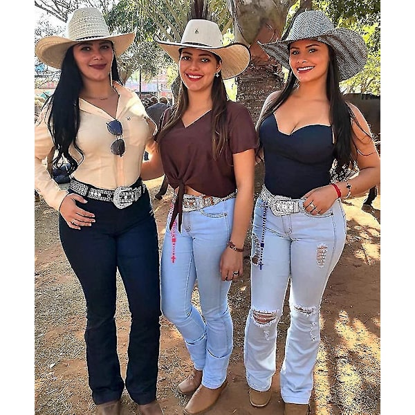 Rhinestonebälte för kvinnor, Bling Studded Läderbälte för Jeansbyxor