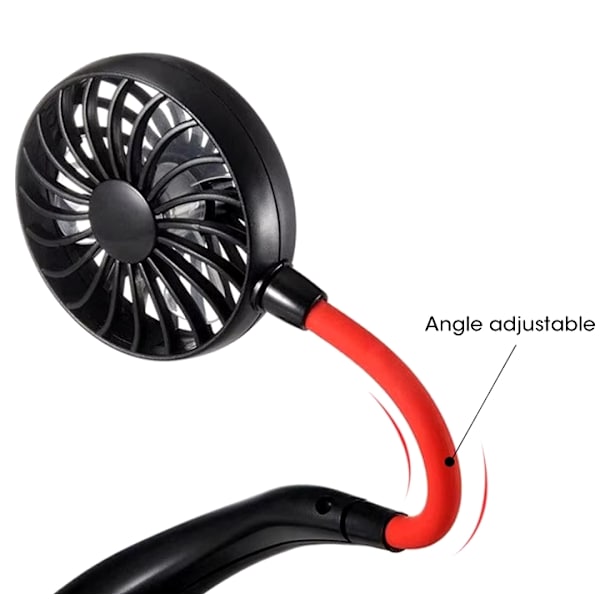 2-pak - Bærbar ventilator - Hæng rundt om halsen / Halsventilator - Sort Sort
