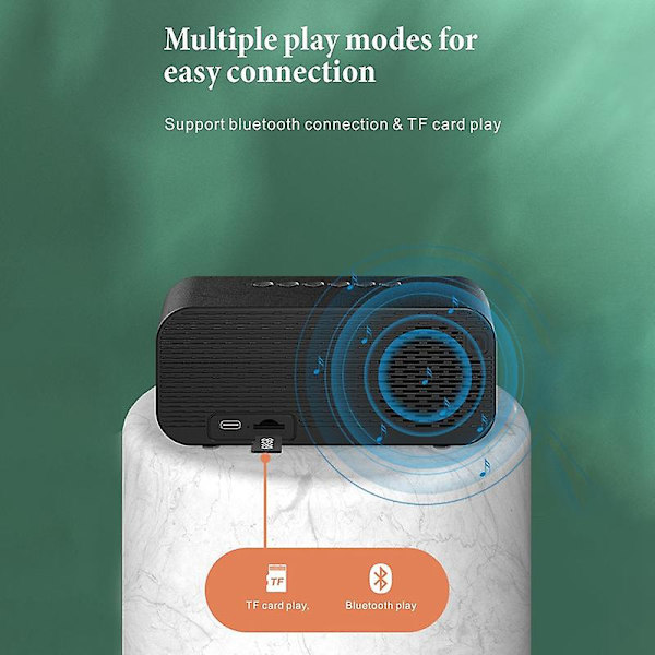 Bluetooth-kaiutin, yksinkertainen kannettava digitaalinen Bluetooth-kaiutin herätyskellolla, sopii Be